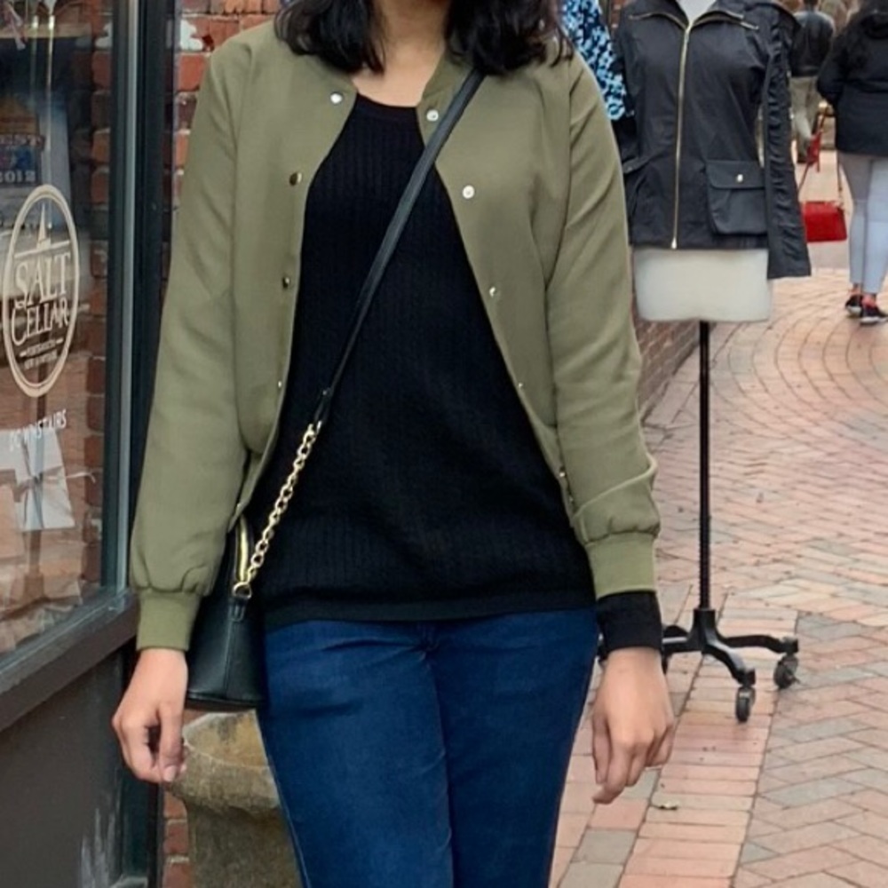 Olive bomber jacket